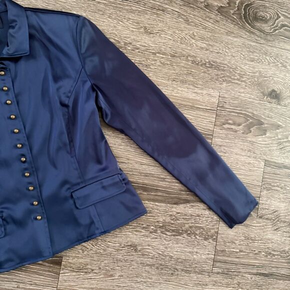 Ralph Lauren Satin Navy Jacket - Picture 4 of 9